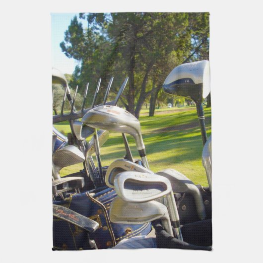 Tasche mit Golf Clubs, Geschirrtuch (Vertikal)