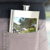 Tasche mit Golf Clubs, klassischer Hip Flask Flachmann (Beispiel)