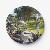 Tasche mit Golf Clubs, Papier Party Teller (Vorderseite)