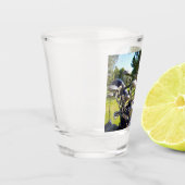 Tasche mit Golf Clubs, Shotglas Schnapsglas (Links)