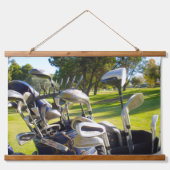Tasche mit Golf Clubs, Wandhaken Wandteppich Mit Holzrahmen (Vorne)
