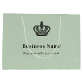 Tasche mit grünem Papier der Königskrone Große Geschenktüte (Rückseite)