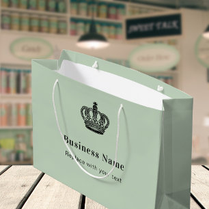 Tasche mit grünem Papier der Königskrone Große Geschenktüte