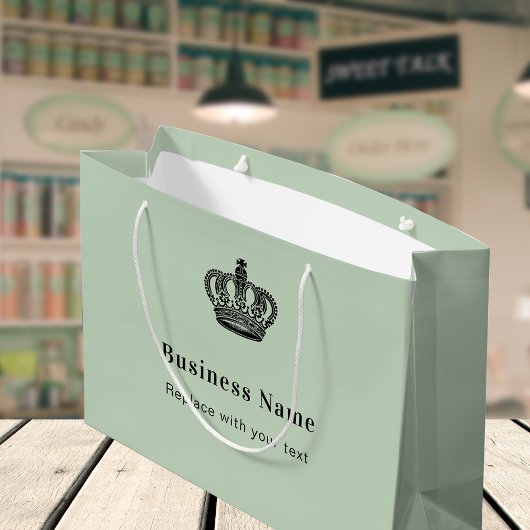 Tasche mit grünem Papier der Königskrone Große Geschenktüte