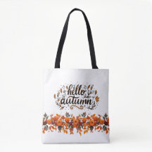 Tasche mit "Hello Autumn" und Kürbisgarland