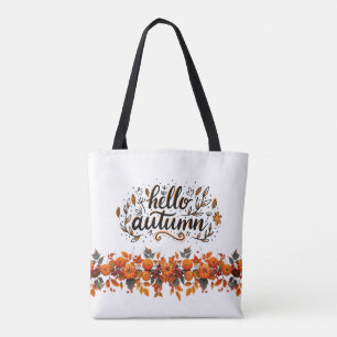 Tasche mit "Hello Autumn" und Kürbisgarland