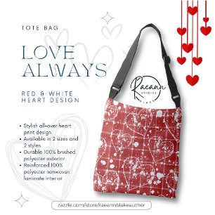 Tasche mit Herzdesign "Love Always Red & White"