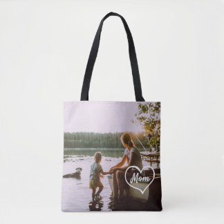 Tasche mit Herzfamilienfoto-Schriftzug als individ