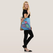 Tasche mit Hummingbird und Blume Stift Kunst (Am Model)