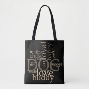 Tasche mit Hunde-Wortkunst