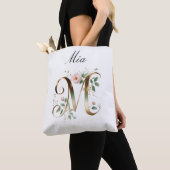 Tasche mit individuellem Gold-Blumen-Letter M All- (Von Nahem)