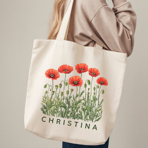 Tasche mit individuellem Namen Blumen-Geschenk für