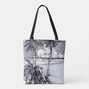 Tasche mit individuellem Vintage-Tropenstrand-Ätzd