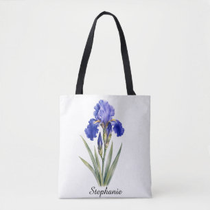 Tasche mit Iris-Motiv, Geburtsblume Februar