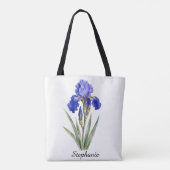 Tasche mit Iris-Motiv, Geburtsblume Februar (Rückseite)