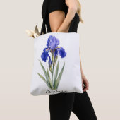 Tasche mit Iris-Motiv, Geburtsblume Februar (Von Nahem)