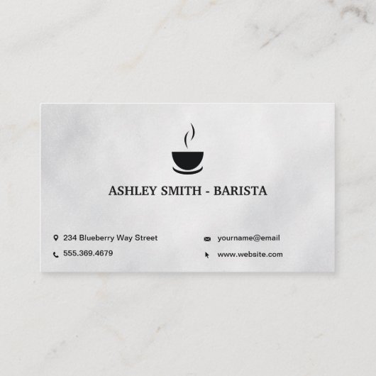 Tasche mit Kaffeebohnen Visitenkarte (Rückseite)