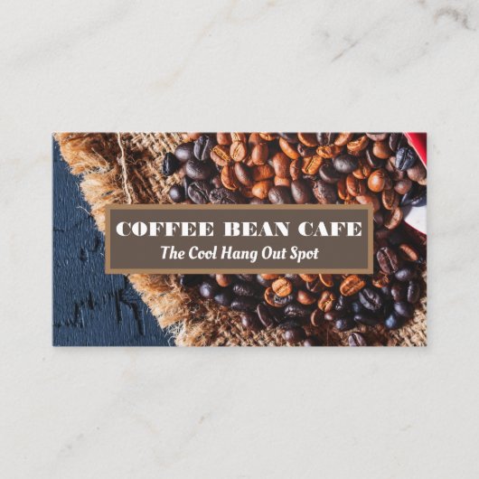 Tasche mit Kaffeebohnen Visitenkarte (Vorderseite)