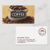 Tasche mit Kaffeebohnen Visitenkarte (Vorne/Hinten)