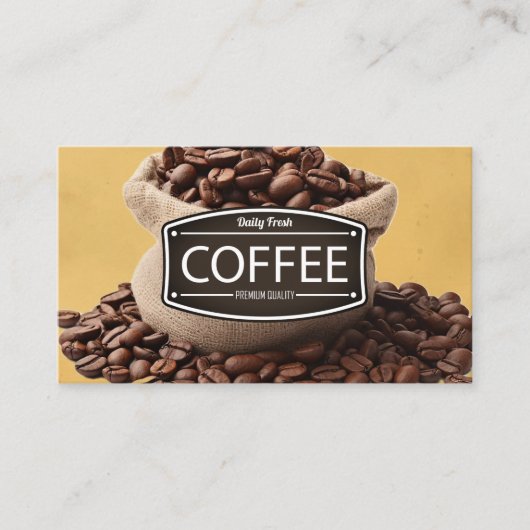 Tasche mit Kaffeebohnen Visitenkarte (Vorderseite)