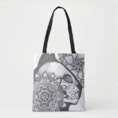 Tasche mit Katzen-Schädel-Mandala-Motiv (Vorderseite)