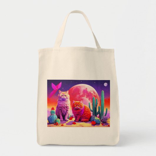 Tasche mit Katzenillustration (Vorne)
