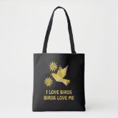 Tasche mit kreativem Vogel mit Blume (Vorderseite)
