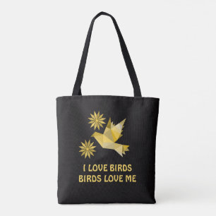 Tasche mit kreativem Vogel mit Blume
