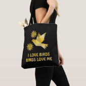Tasche mit kreativem Vogel mit Blume (Von Nahem)