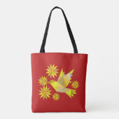 Tasche mit kreativem Vogel mit Blume (Rückseite)