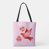 Tasche mit kreativem Vogel mit Blume (Rückseite)