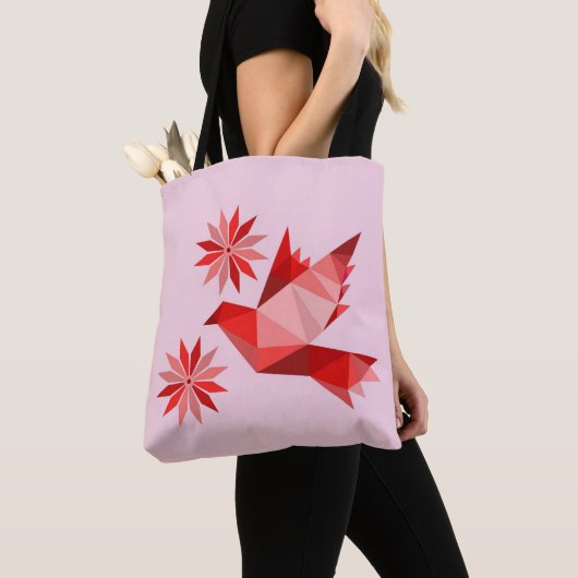 Tasche mit kreativem Vogel mit Blume (Von Nahem)