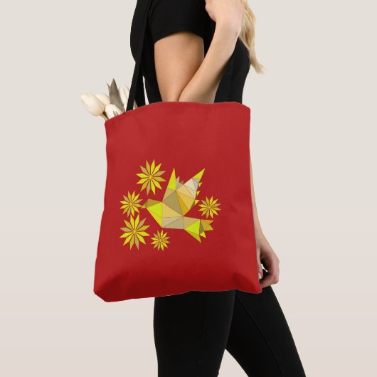Tasche mit kreativem Vogel mit Blume (Von Nahem)