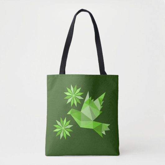 Tasche mit kreativem Vogel mit Blume (Vorderseite)