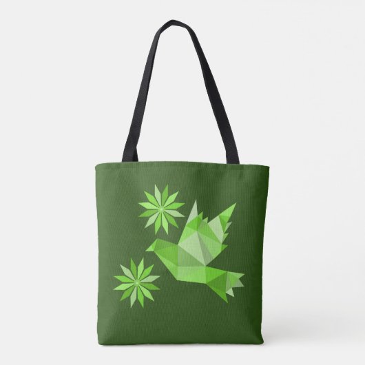 Tasche mit kreativem Vogel mit Blume (Rückseite)