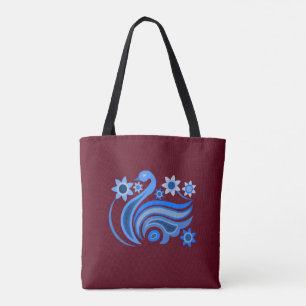 Tasche mit kreativem Vogel mit Blume
