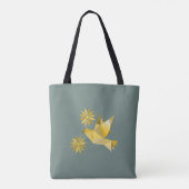 Tasche mit kreativem Vogel mit Blume (Rückseite)