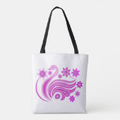 Tasche mit kreativem Vogel mit Blume (Rückseite)
