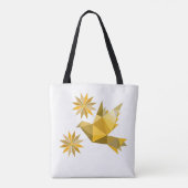 Tasche mit kreativem Vogel mit Blume (Rückseite)