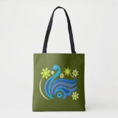 Tasche mit kreativem Vogel mit Blume (Vorderseite)