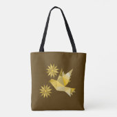 Tasche mit kreativem Vogel mit Blume (Rückseite)