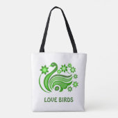 Tasche mit kreativem Vogel mit Blume (Rückseite)