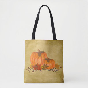 Tasche mit Kürbissen im Herbst Druck