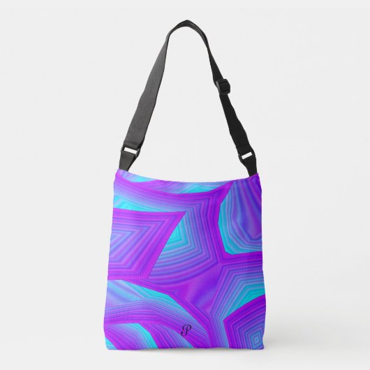 Tasche mit lebhafter Lila geometrischer Gestaltung (Vorderseite)