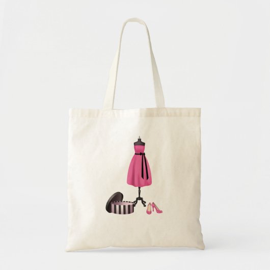 Tasche mit Malerei eines rosa Kleides, des Kastens (Vorne)