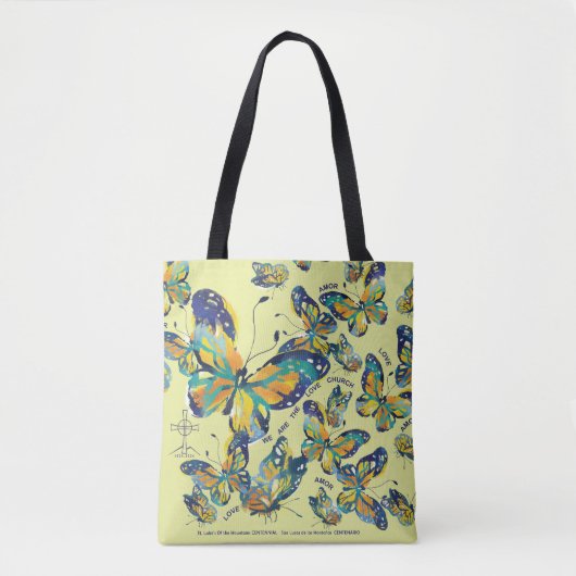 Tasche mit Mariposas Designs und Liebe (Vorderseite)
