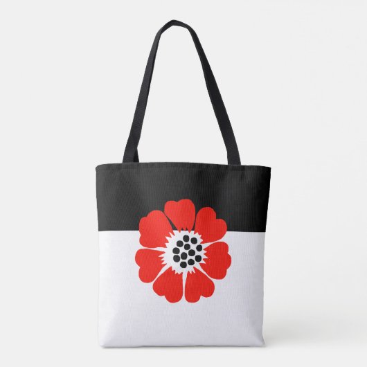 Tasche mit modernem Mohndesign (Rückseite)