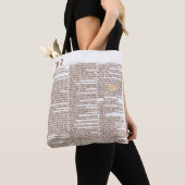 Tasche mit Monogramm und alter spanischer Zeitungs (Von Nahem)