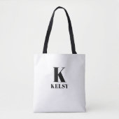 Tasche mit Monogramm und Namen (Vorderseite)