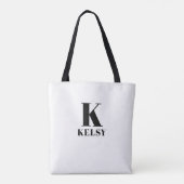 Tasche mit Monogramm und Namen (Rückseite)